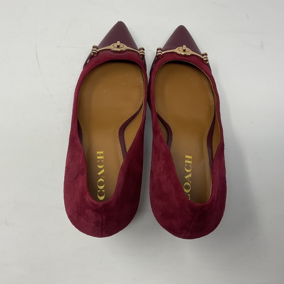 Coach Lauri Two Tone Red Burgandy Heels - Picture 5 of 9